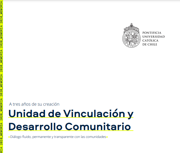 Memoria 2018-2020 área de Vinculación y Desarrollo Comunitario